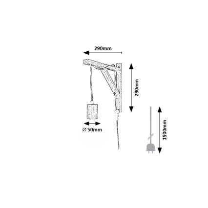 Rabalux - Candeeiro de parede 1xE27/60W/230V faia