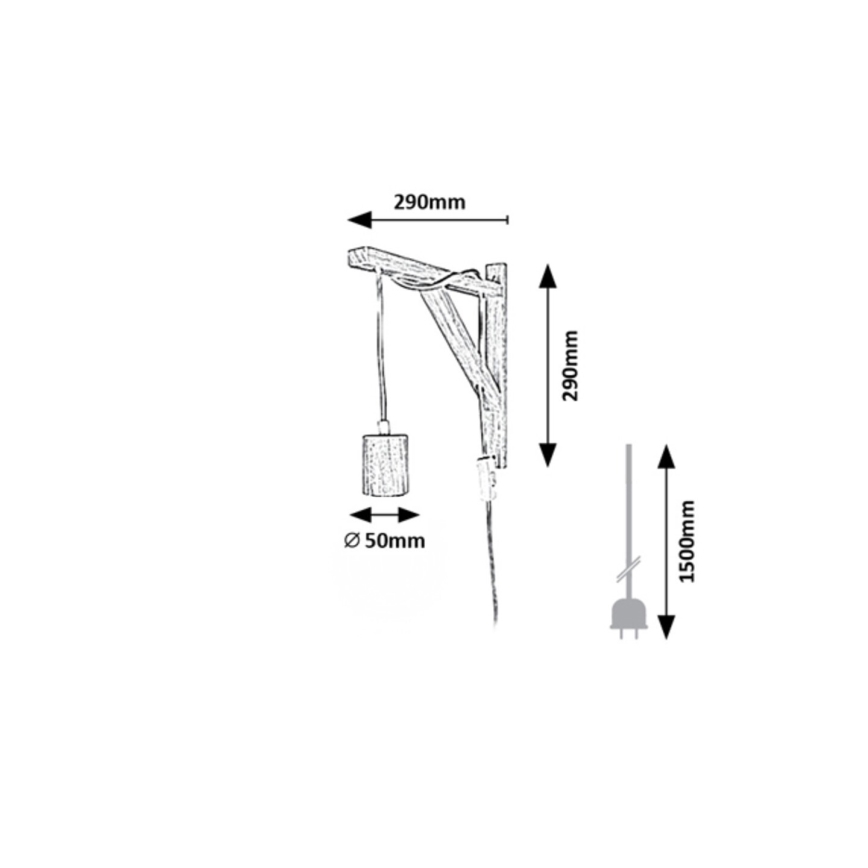Rabalux - Candeeiro de parede 1xE27/60W/230V faia