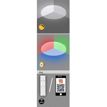 Rabalux - Iluminação de teto LED RGB com regulação LED/24W/230V Wi-Fi Tuya 3000-6500K 31 cm