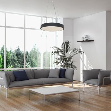 Rabalux - Candelabro suspenso LED com regulação LED/60W/230V 3000-6000K preto + controlo remoto
