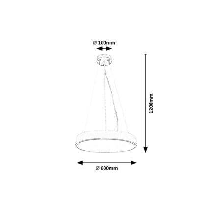 Rabalux - Candelabro suspenso LED com regulação LED/60W/230V 3000-6000K preto + controlo remoto