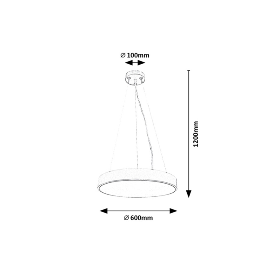 Rabalux - Candelabro suspenso LED com regulação LED/60W/230V 3000-6000K preto + controlo remoto