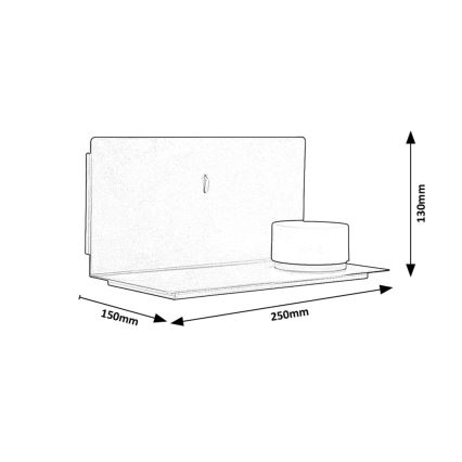 Rabalux - LED Iluminação de parede com prateleira e USB portem LED/6W/230V 3000K