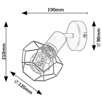 Rabalux - Iluminação de parede 1xE27/40W/230V diâmetro 12 cm preto