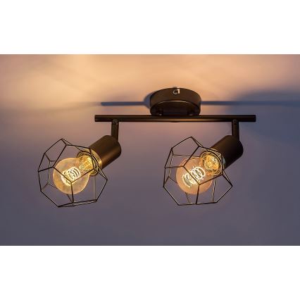 Rabalux - Foco 2xE27/40W/230V preto
