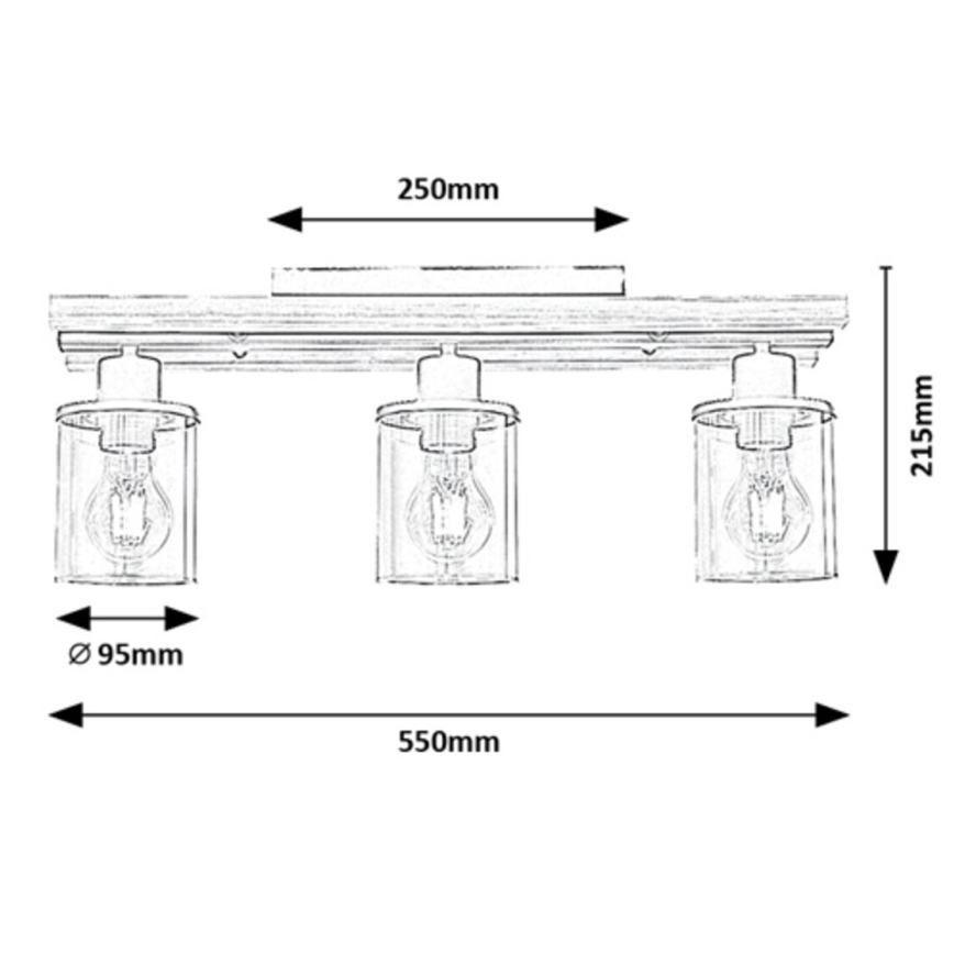 Rabalux - Candelabro integrado 3xE27/230V