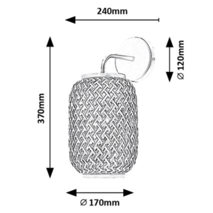 Rabalux - Luminária de parede 1xE27/40W/230V rattan