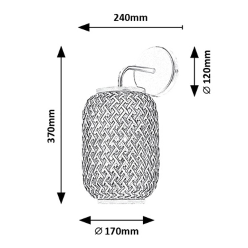 Rabalux - Luminária de parede 1xE27/40W/230V rattan