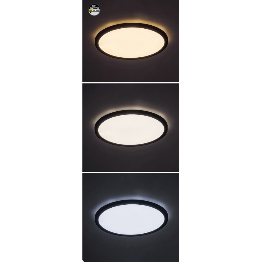Rabalux - Iluminação de teto LED LED/24W/230V 3000/4000/6000K diâmetro 29 cm preto