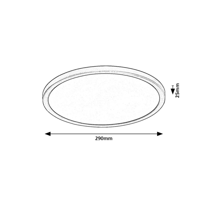 Rabalux - Plafon LED LED/24W/230V 3000/4000/6000K diâmetro 29 cm preto