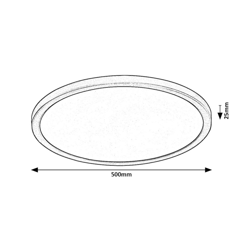 Rabalux - Iluminação de teto LED LED/36W/230V 3000/4000/6000K diâmetro 50 cm preto