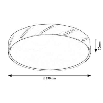 Rabalux - Plafon LED LED/25W/230V 4000K diâmetro 39 cm preto