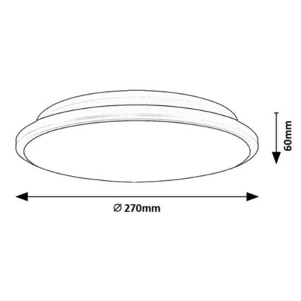 Rabalux - Iluminação de teto LED LED/18W/230V 3000K preto 27 cm