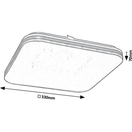 Rabalux - Iluminação de teto LED LED/18W/230V 3000K 33x33 cm