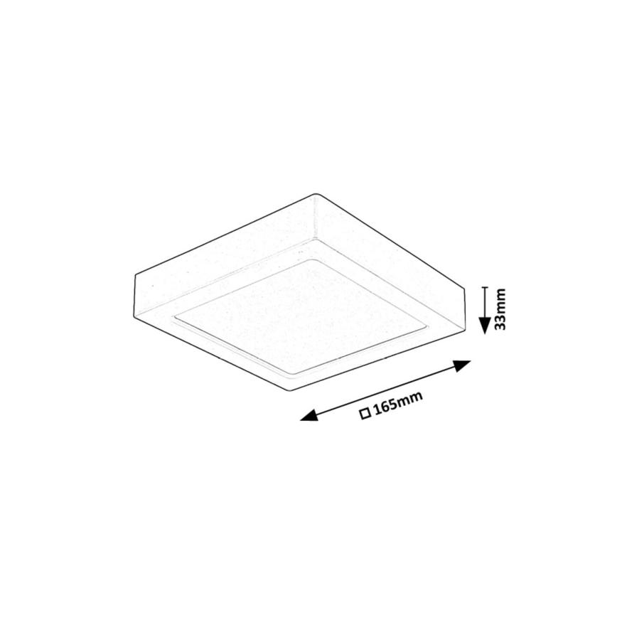 Rabalux - Iluminação de teto LED LED/15W/230V 4000K 16x16 cm preto