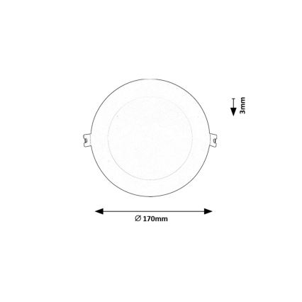 Rabalux - Foco de encastrar LED LED/12W/230V 3000K diâmetro 17 cm branco