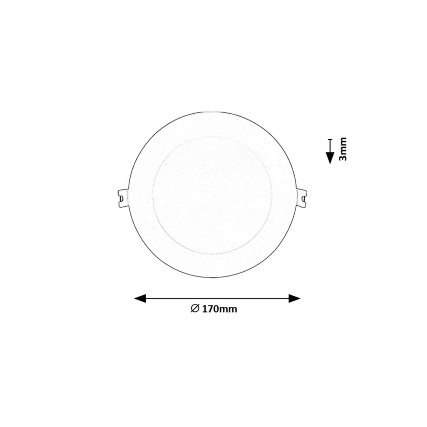 Rabalux - Foco de encastrar LED LED/12W/230V 3000K diâmetro 17 cm branco