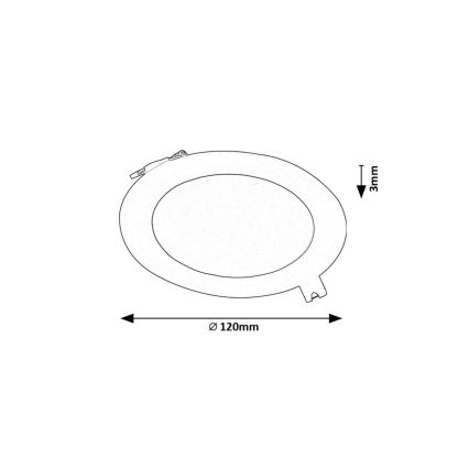 Rabalux - Foco de encastrar LED LED/6W/230V 3000K diâmetro 12 cm preto