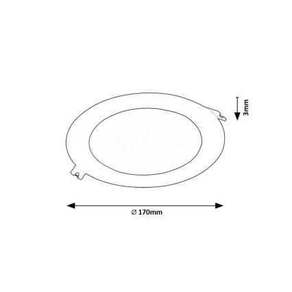 Rabalux - Foco de encastrar LED LED/12W/230V diâmetro 17 cm preto