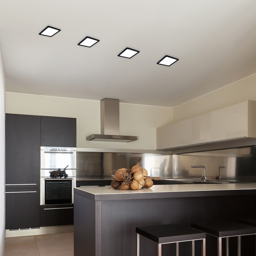 Rabalux - Foco de encastrar LED LED/6W/230V 12x12 cm preto