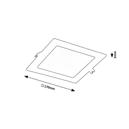 Rabalux - Foco de encastrar LED LED/12W/230V 17x17 cm preto