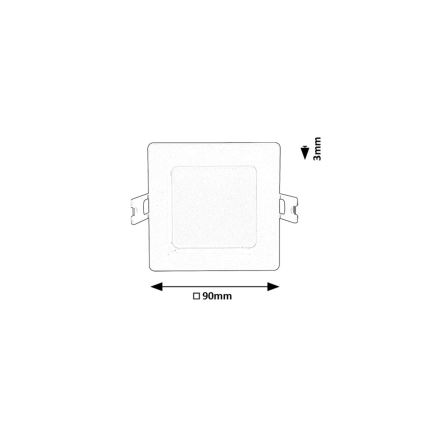 Rabalux - Foco de encastrar LED LED/3W/230V 9x9 cm branco