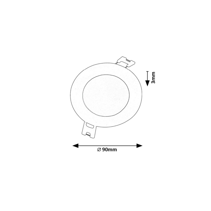 Rabalux - Foco de encastrar LED LED/3W/230V diâmetro 9 cm preto