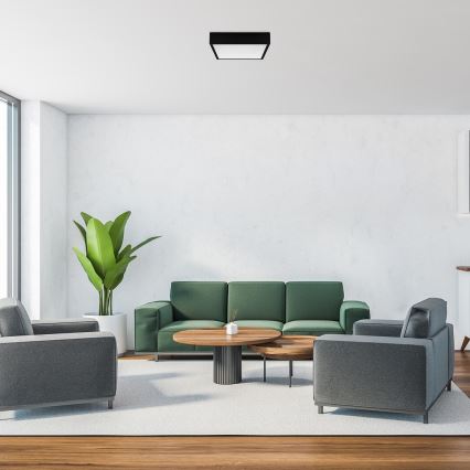 Rabalux - Iluminação de teto LED LED/22W/230V 3000/4000/6000K 21x21 cm preto