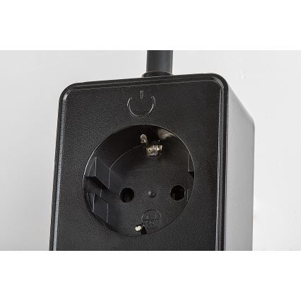Rabalux - Lâmpada de parede LED regulável, 4W/230V, com porta USB integrada para tomada, preta