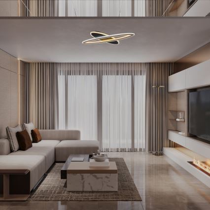 Rabalux - Iluminação de teto LED com regulação LED/70W/230V 3000/4000/6000K preto + comando