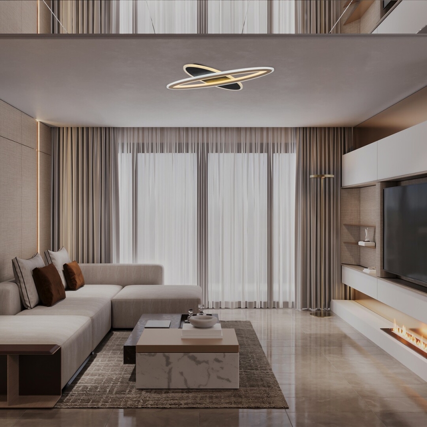 Rabalux - Iluminação de teto LED com regulação LED/70W/230V 3000/4000/6000K preto + comando
