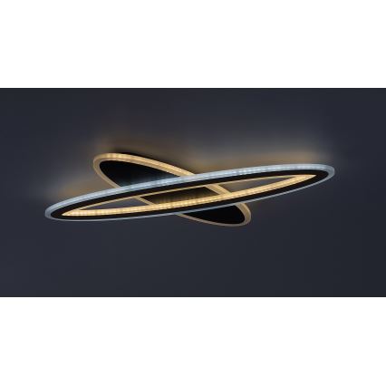 Rabalux - Iluminação de teto LED com regulação LED/70W/230V 3000/4000/6000K preto + comando