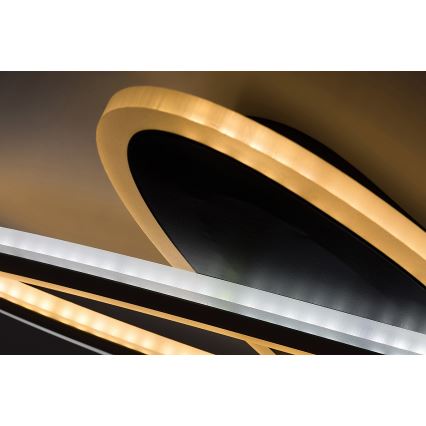 Rabalux - Iluminação de teto LED com regulação LED/70W/230V 3000/4000/6000K preto + comando