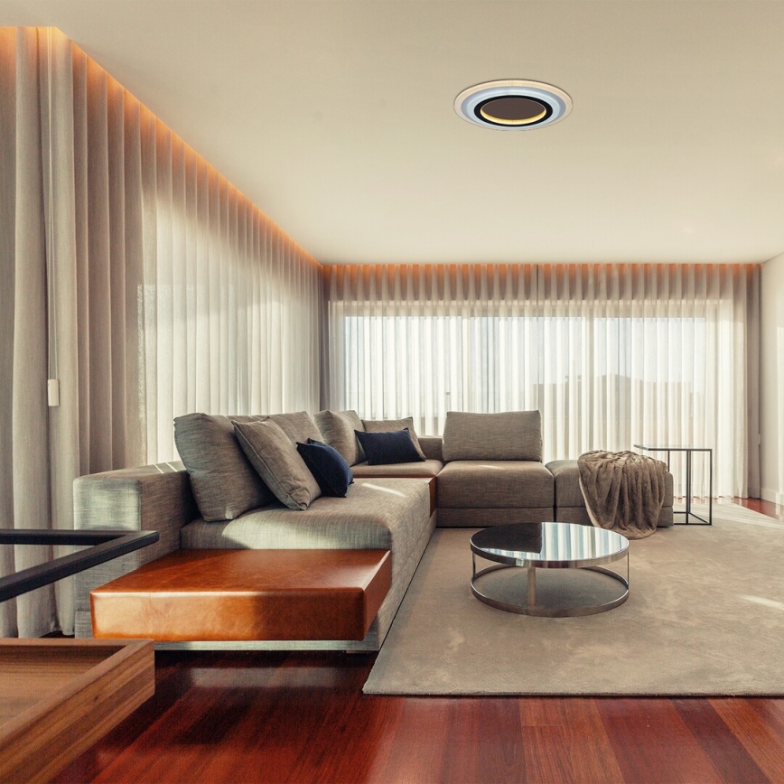 Rabalux - Iluminação de teto LED com regulação LED/56W/230V 3000/4000/6000K cromado mate/preto + comando