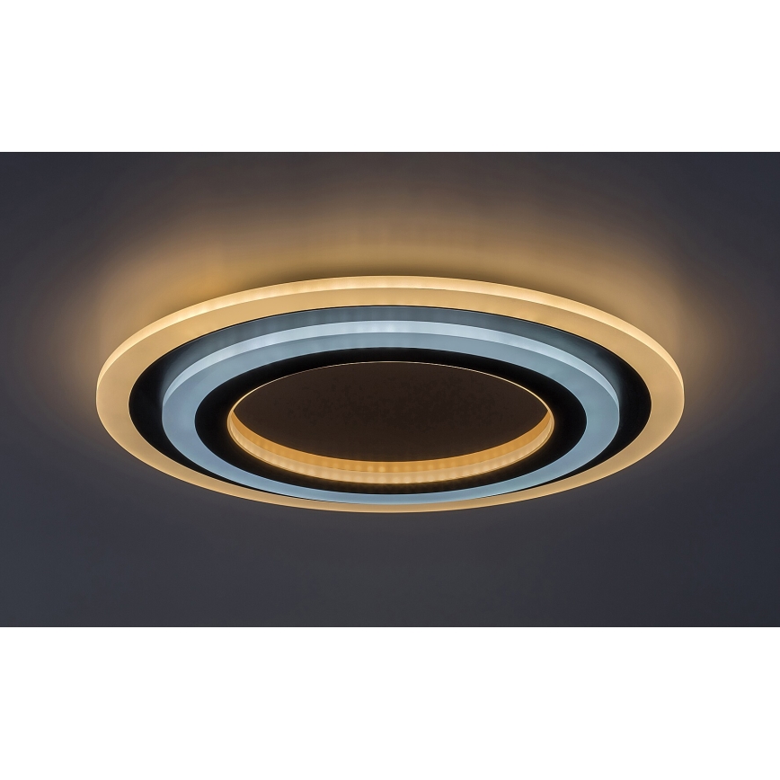Rabalux - Iluminação de teto LED com regulação LED/56W/230V 3000/4000/6000K cromado mate/preto + comando