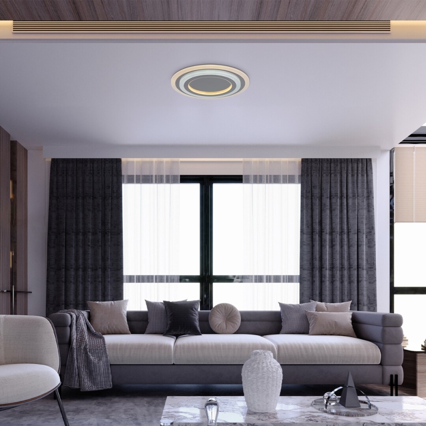 Rabalux - Iluminação de teto LED com regulação LED/56W/230V 3000/4000/6000K cromado mate + comando