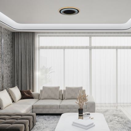 Rabalux - Iluminação de teto LED com regulação LED/56W/230V 3000/4000/6000K preto + comando