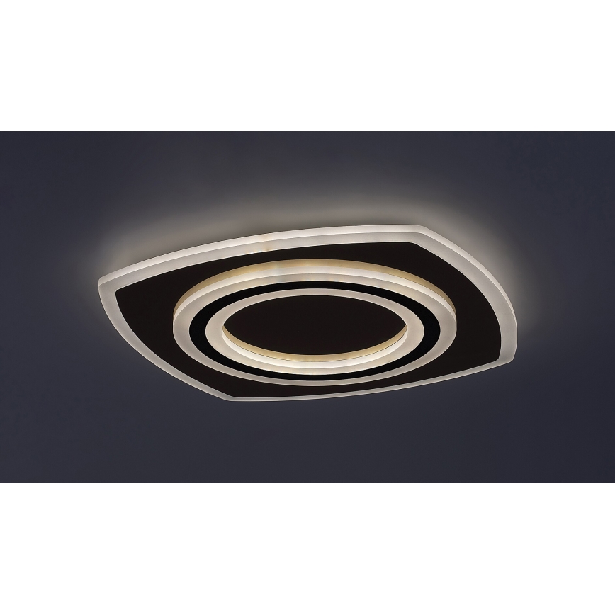 Rabalux - Iluminação de teto LED com regulação LED/60W/230V 3000/4000/6000K cromado mate/preto + comando