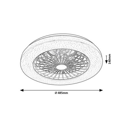 Rabalux - Iluminação de teto LED com regulação e ventoinha LED/48W/230V 3000-6500K + comando