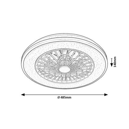 Rabalux - Iluminação de teto LED com regulação e ventoinha LED/48W/230V 3000-6500K + comando