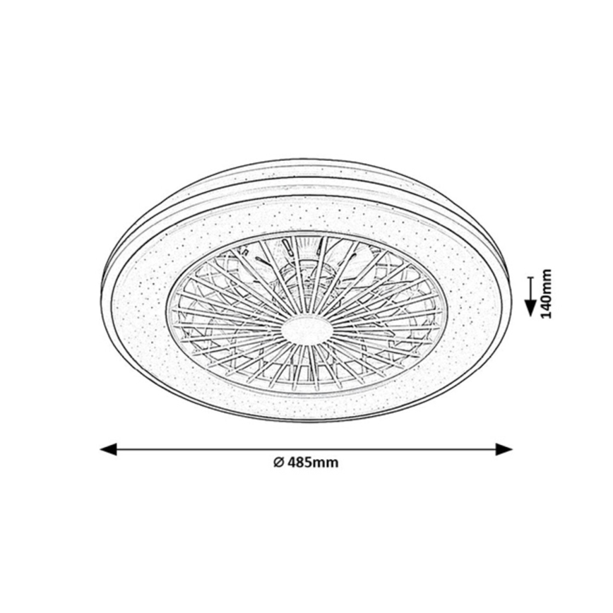 Rabalux - Iluminação de teto LED com regulação e ventoinha LED/48W/230V 3000-6500K + comando