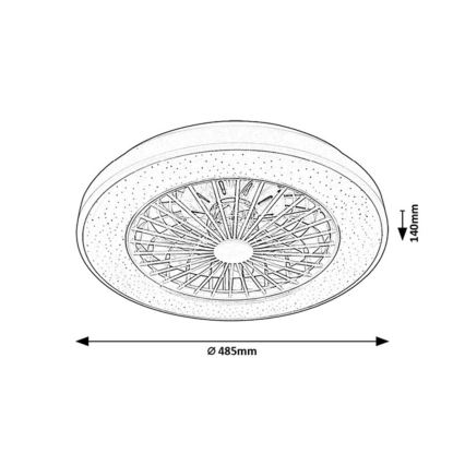 Rabalux - Iluminação de teto LED com regulação e ventoinha LED/48W/230V 3000-6500K + comando