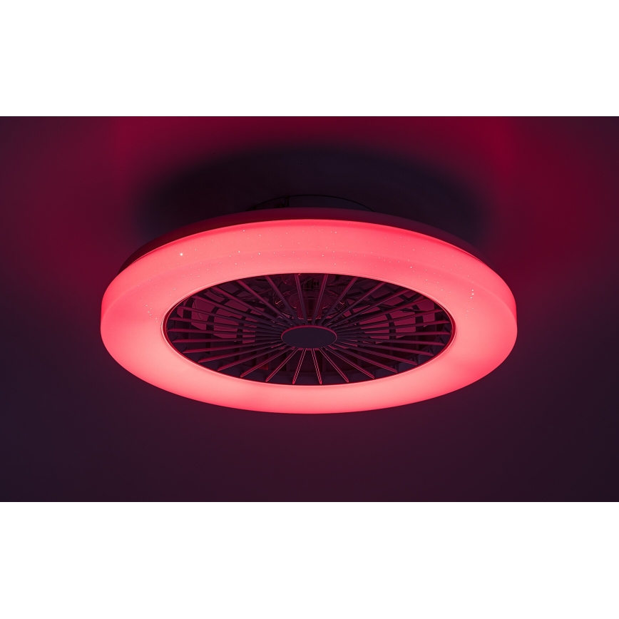 Rabalux - Iluminação de teto LED RGB com regulação e ventoinha LED/48W/230V 3000-6500K + comando