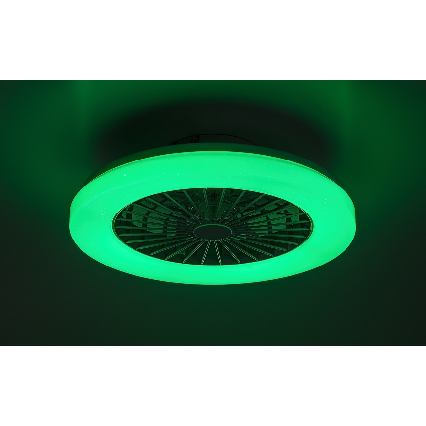 Rabalux - Iluminação de teto LED RGB com regulação e ventoinha LED/48W/230V 3000-6500K + comando