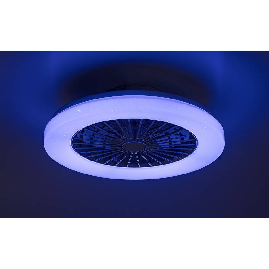 Rabalux - Iluminação de teto LED RGB com regulação e ventoinha LED/48W/230V 3000-6500K + comando