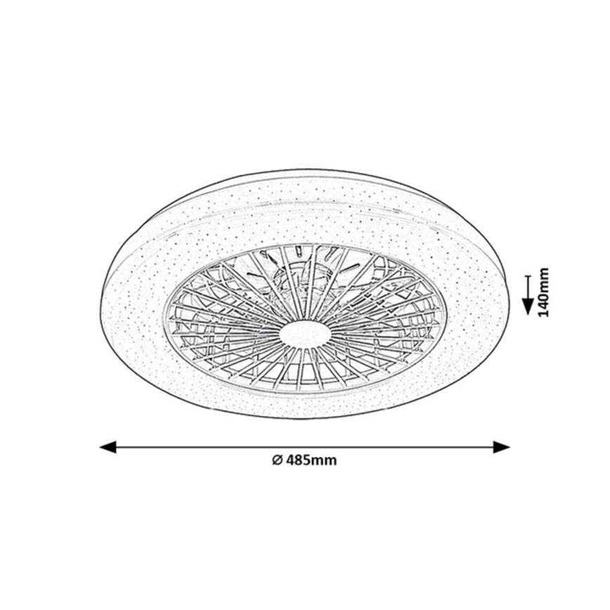 Rabalux - Iluminação de teto LED RGB com regulação e ventoinha LED/48W/230V 3000-6500K + comando
