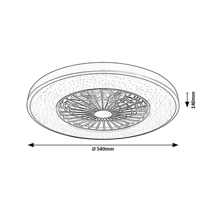 Rabalux - Iluminação de teto LED com regulação e ventoinha LED/72W/230V 3000-6500K + comando