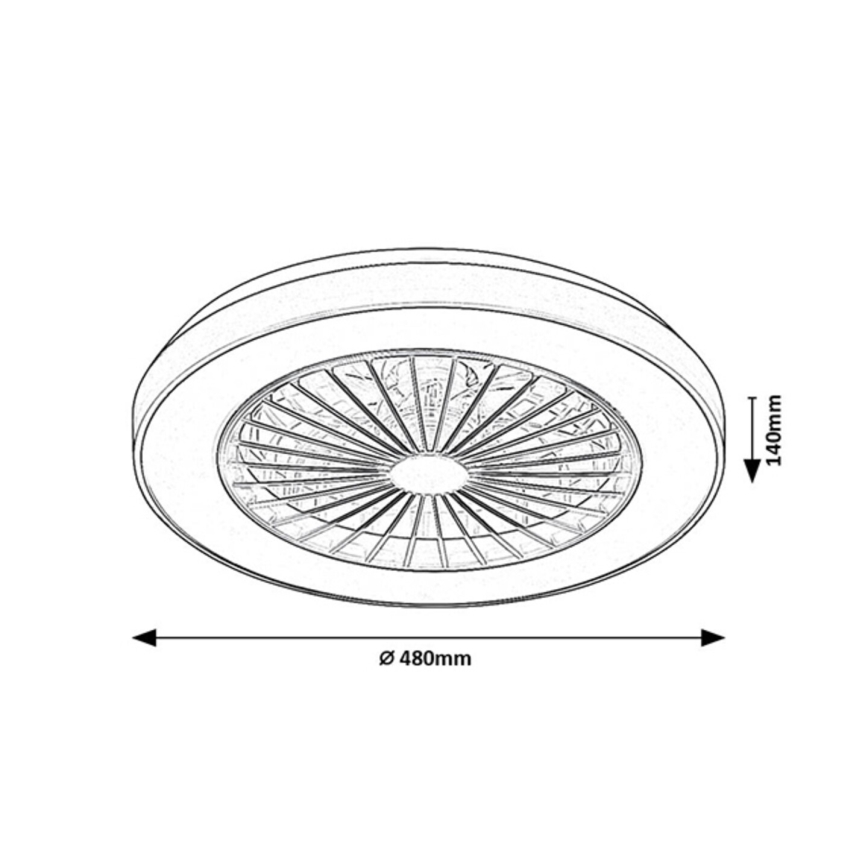 Rabalux - Iluminação de teto LED com regulação e ventoinha LED/40W/230V 3000/4000/6000K Wi-Fi + comando
