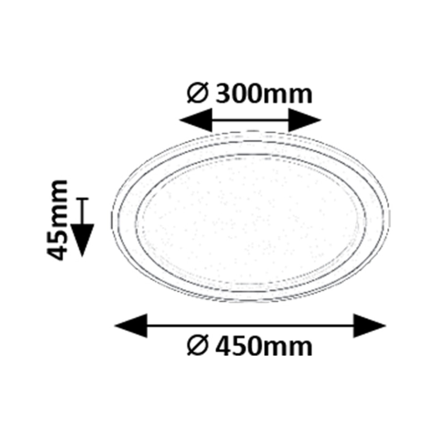 Rabalux - Luminária de teto LED RGB regulável LED/22W/230V 3000-6500K diâmetro 45 cm + comando à distância
