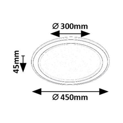 Rabalux - Iluminação de teto LED RGB com regulação LED/22W/230V 3000-6500K + comando